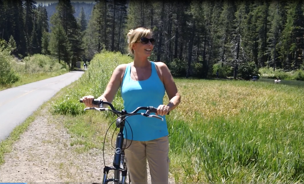 Bike ride in Lake Tahoe, stopping to enjoy the beauty.