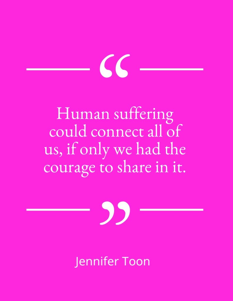 Blameless and Forever Free Ministries believes that human suffering could connect all of us if only we had the courage to share in it .